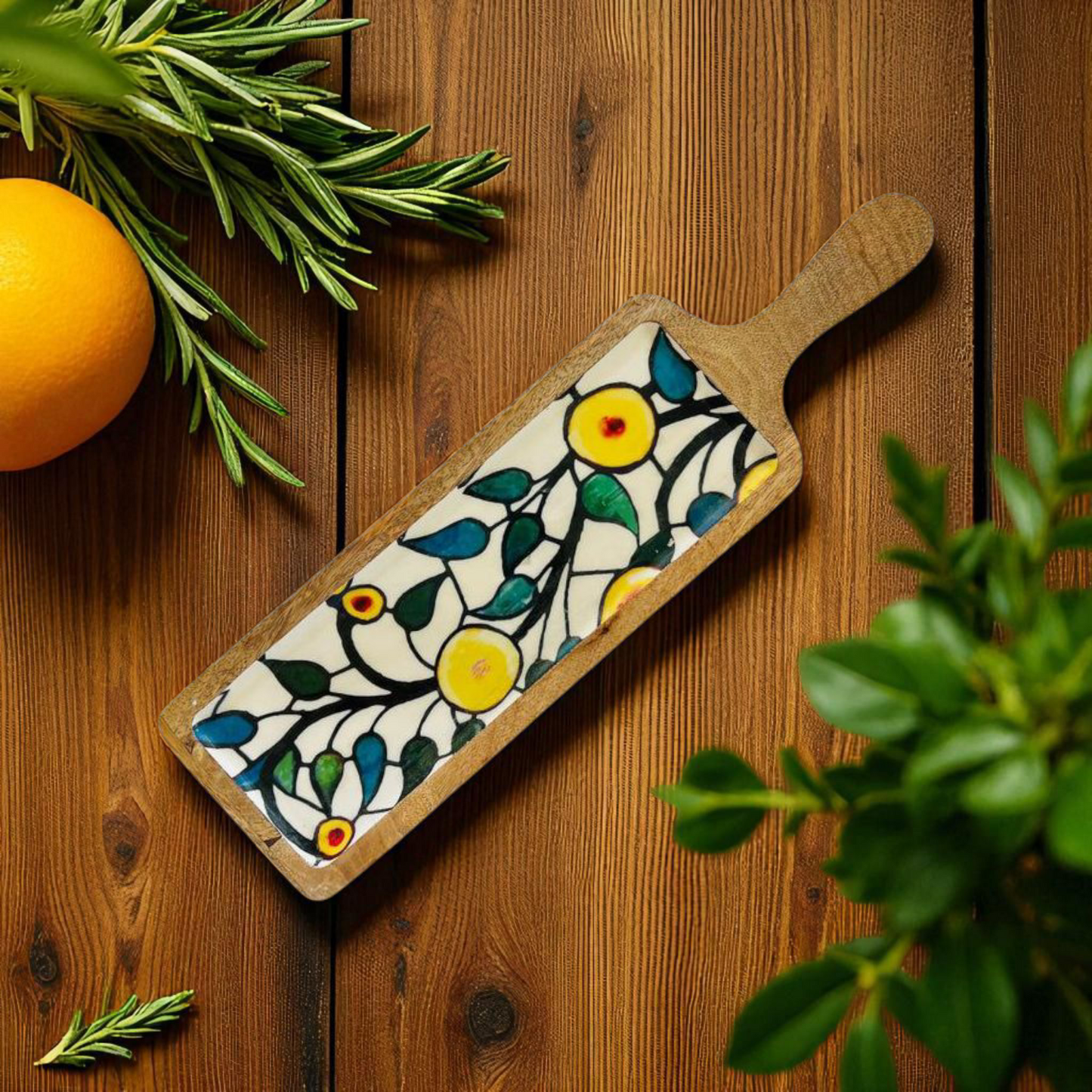 Nature’s Touch Wooden Resin Serving Board