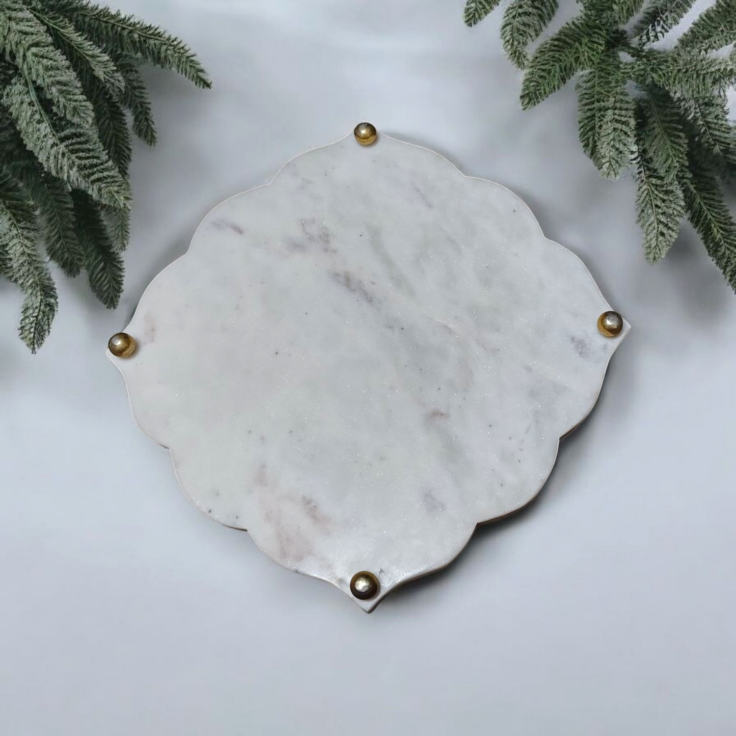 Heritage Lotus Marble Pooja & Decor Tray