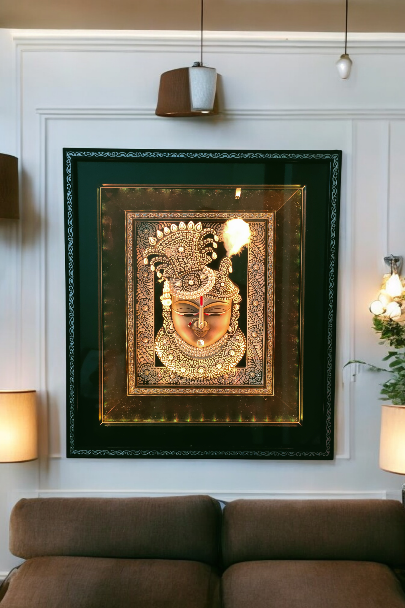 Shrinathji Wooden Embossed Face Ideal