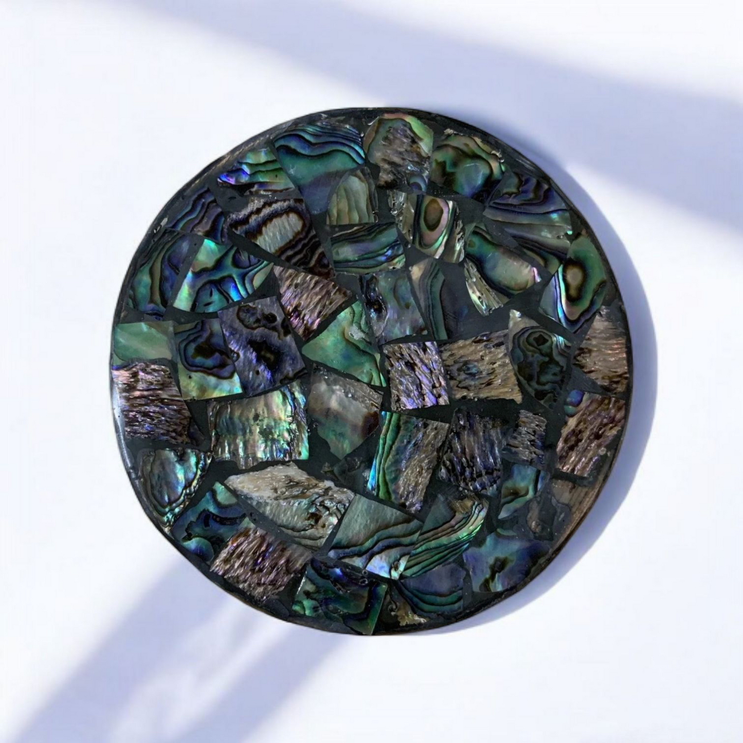 Ocean Shell Wooden Inlay Round Coasters