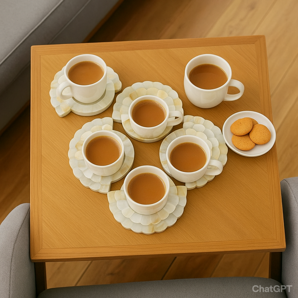 Handcrafted Wooden Inlay Drinkware Set