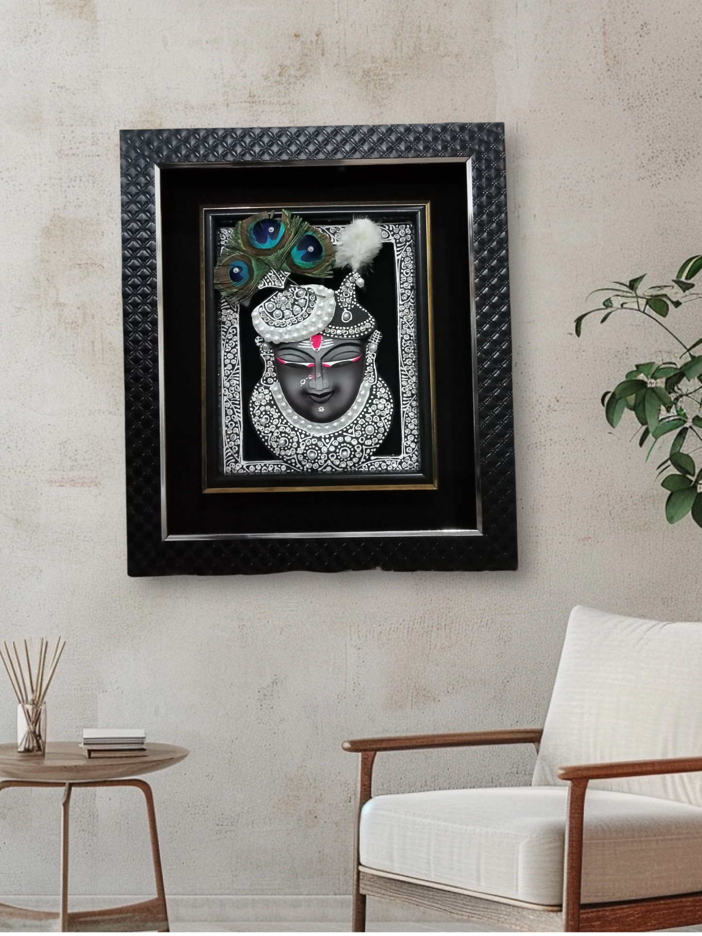 Shrinathji Wooden Embossed Face Ideal
