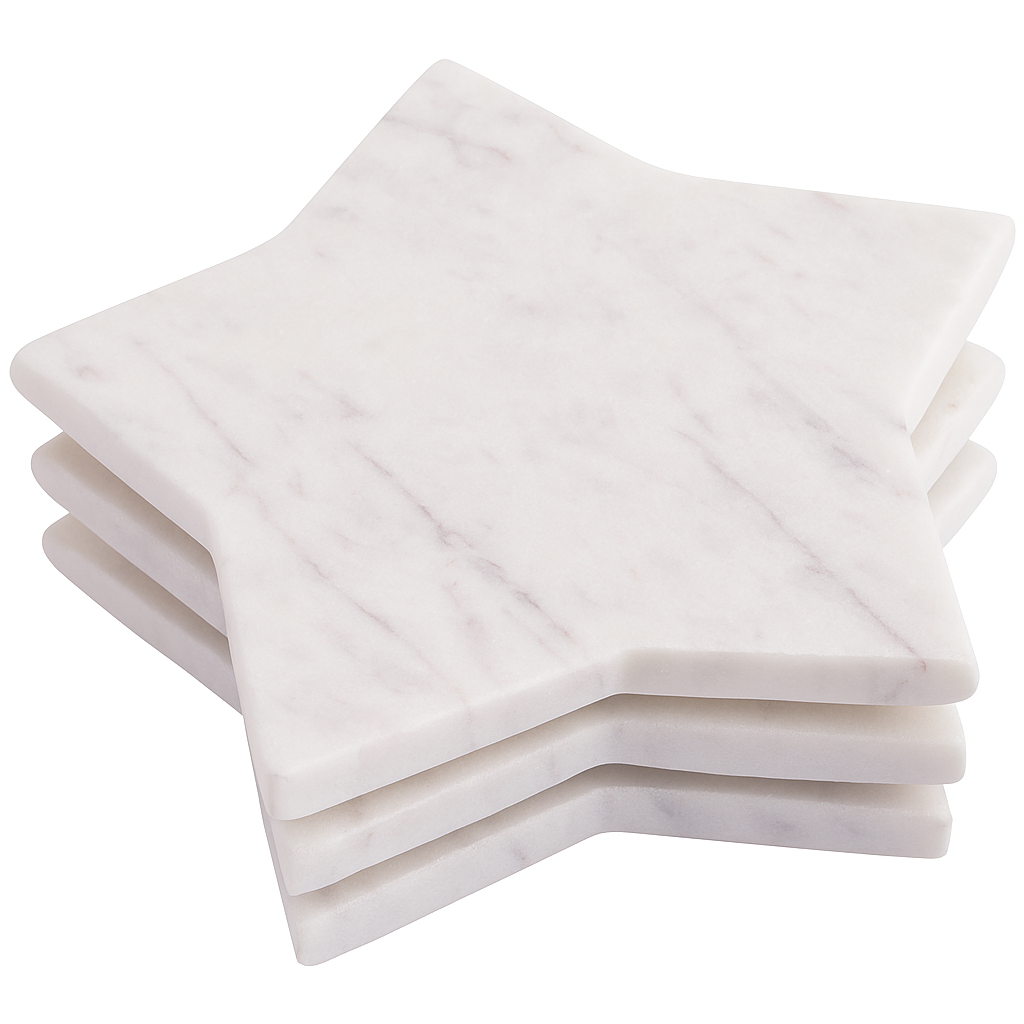 Star-Shaped White Marble Coasters