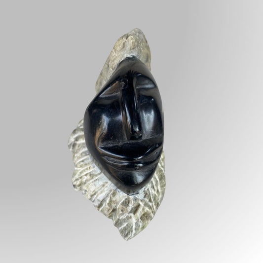 Black  HandcraftedTowkie Maniapik Head Statue