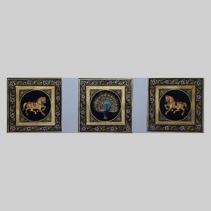 A Peacock's Glamour & A Swift Horse in Miniature Painting - Complete Set 106