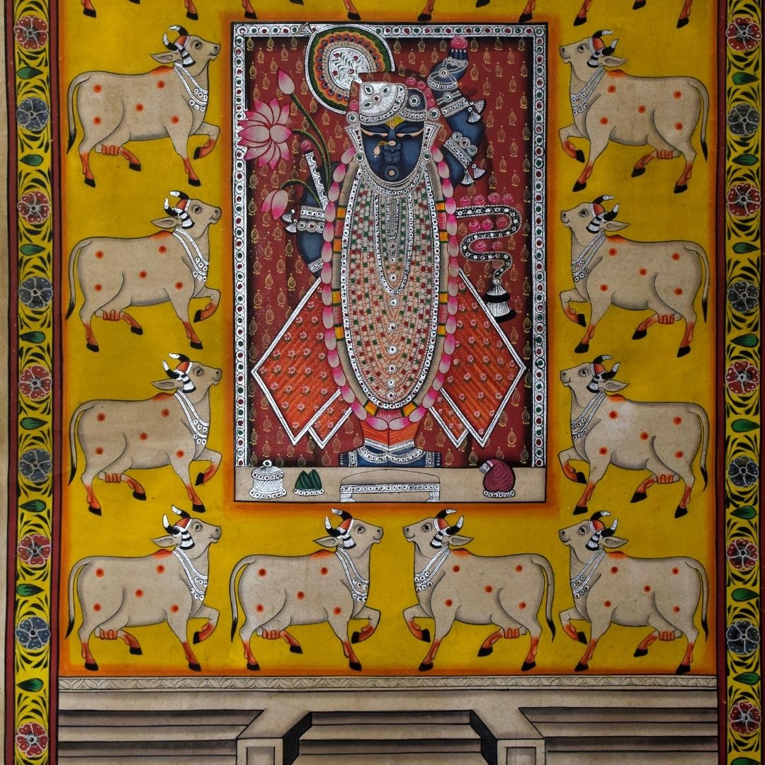 Shrinathji with Nandini Pichwai Painting