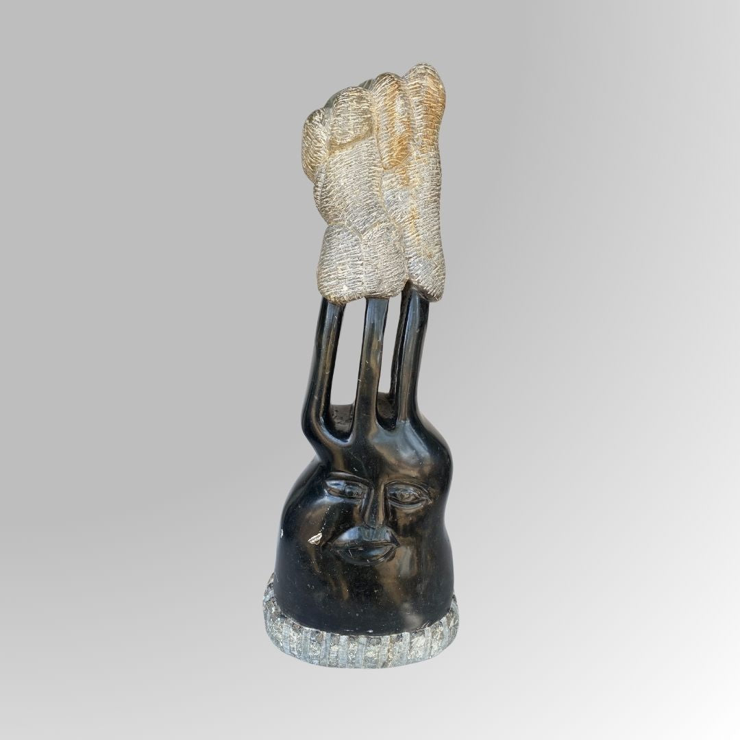 Abstract Hand and Face Statue - Modern Art Decor