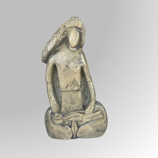 Mother Holding Child Stone Idol