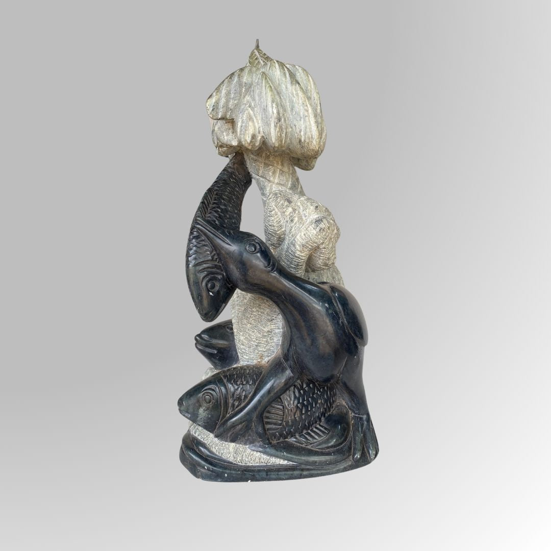 Elegant Stone Aquatic Sculpture