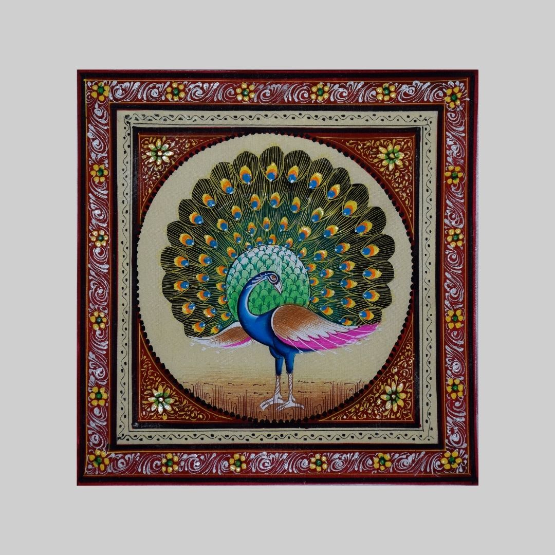 A Dancing Peacock in Miniature Painting 29