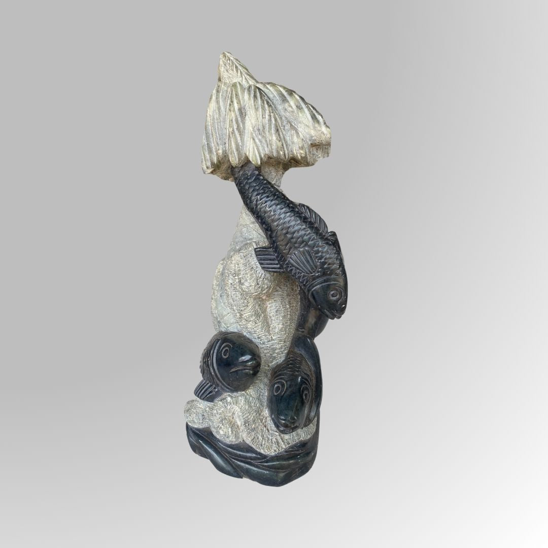 Elegant Stone Aquatic Sculpture