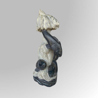 Elegant Stone Aquatic Sculpture