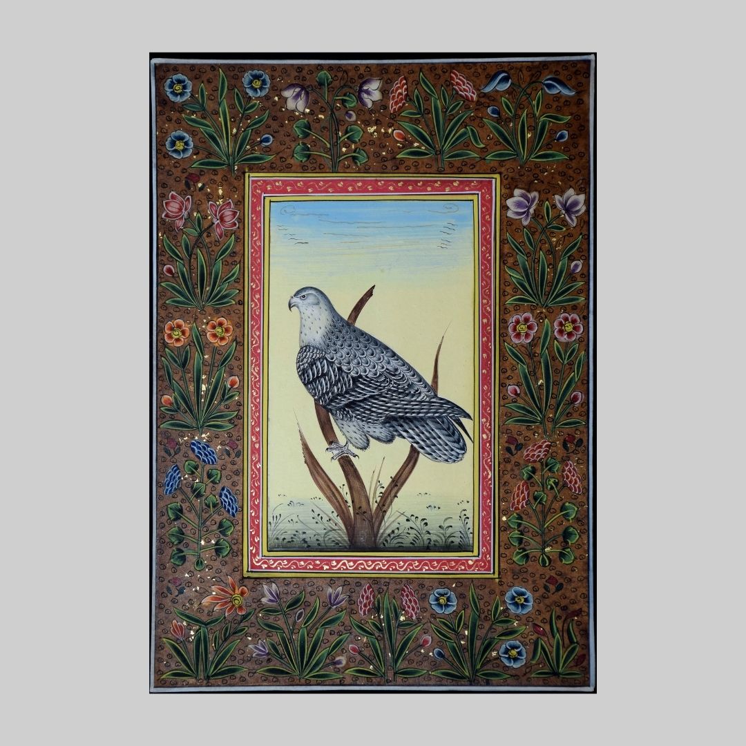 Indian Falcon Miniature Art Painting 3