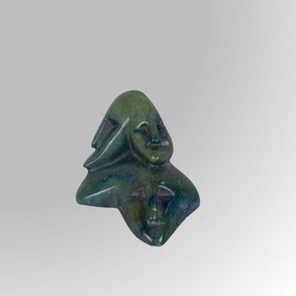 Modern Abstract Green Stone Face Decor