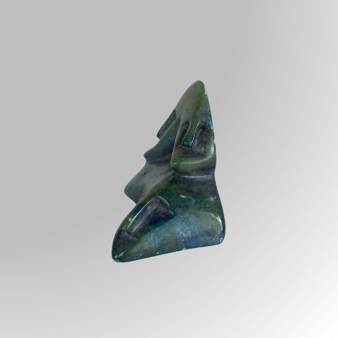 Modern Abstract Green Stone Face Decor