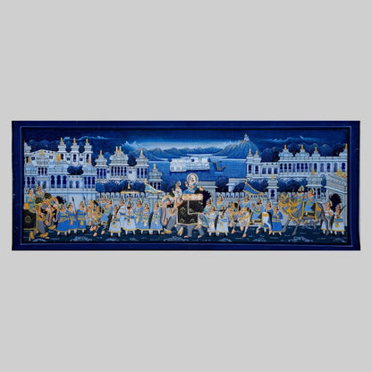 Rajput Maharaja Procession Night in Rajasthani Miniature Painting 6