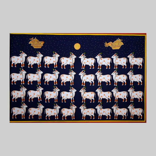 Cow Pichwai Sharad Purnima Painting