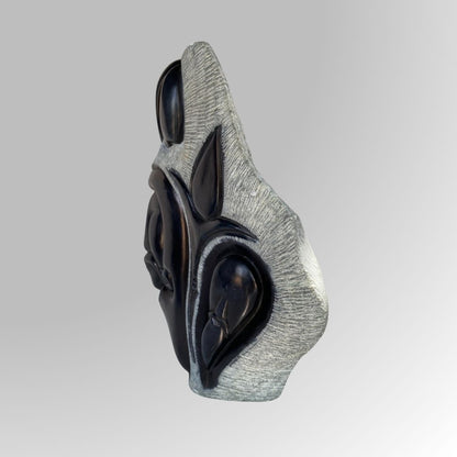 Handcrafted Abstract Black Stone Statue