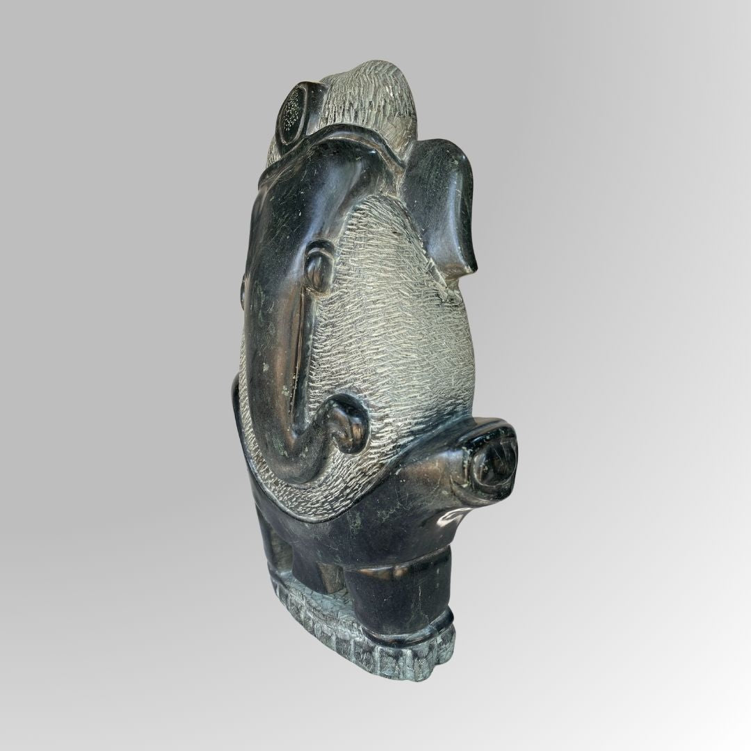 Black stone Lord Ganesha idol