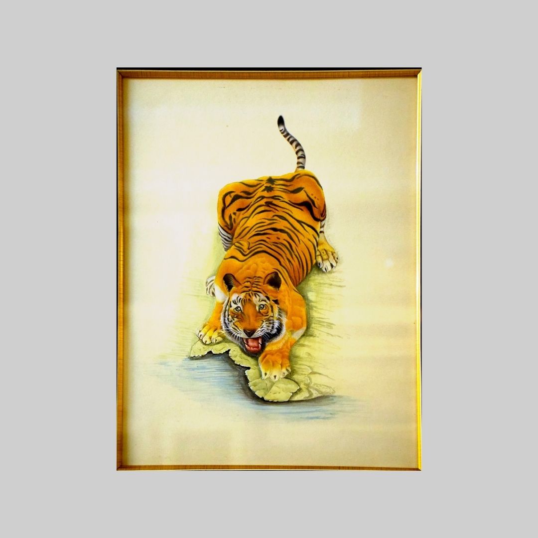 A Tiger in Greens Miniature Painting 97