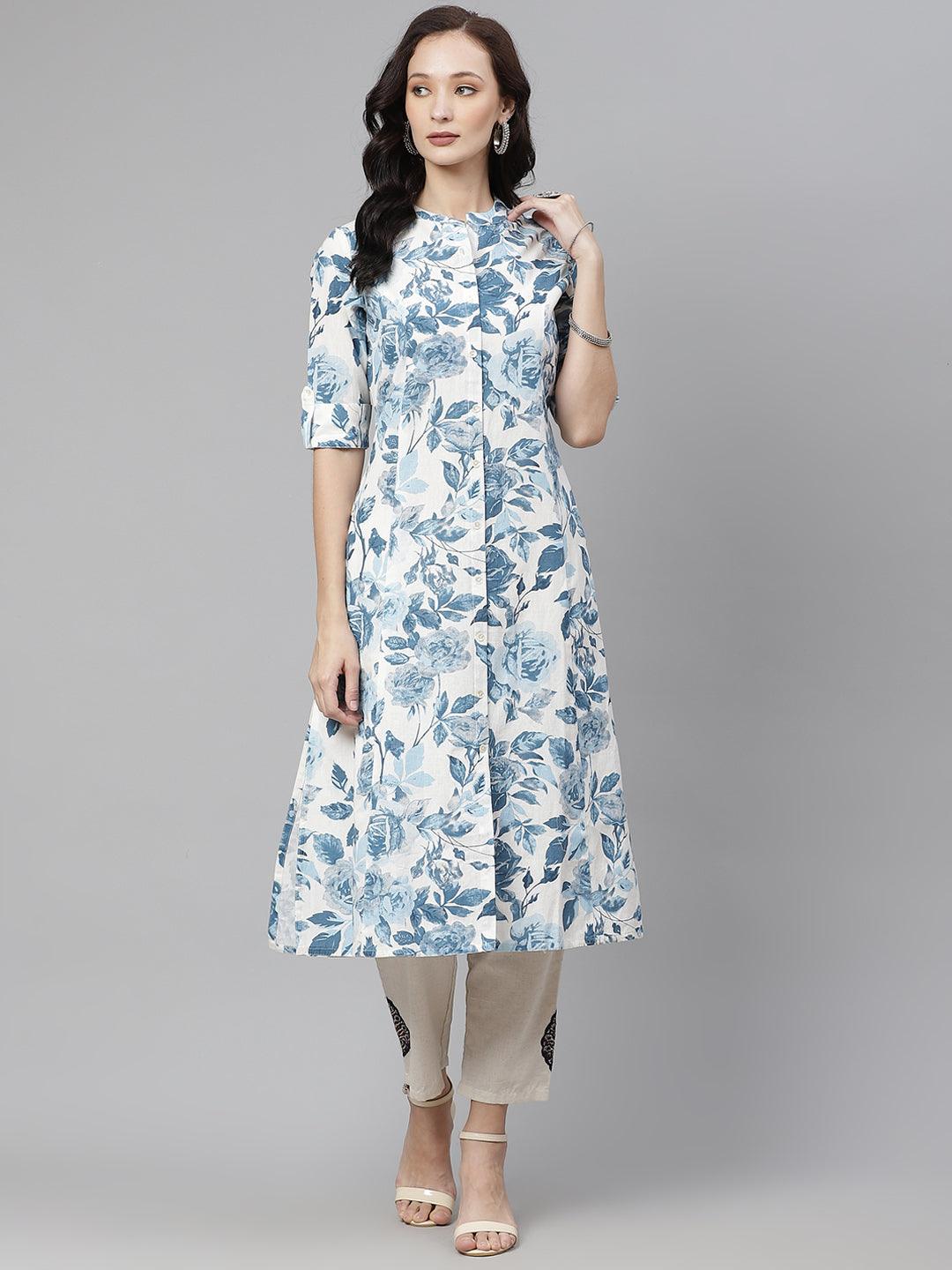 Jamal Jamaloo Floral Print Cotton Kurta - Jamal Jamaloo