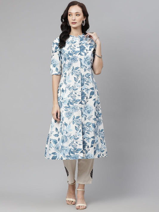 Jamal Jamaloo Floral Print Cotton Kurta - Jamal Jamaloo
