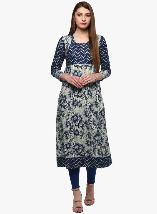 Jamal Jamaloo Indigo Printed Anarkali - Jamal Jamaloo