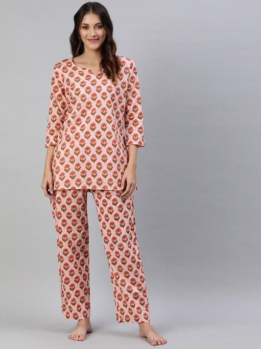 Jamal Jamaloo Pink Cotton Loungewear /Nightwear Set - Jamal Jamaloo