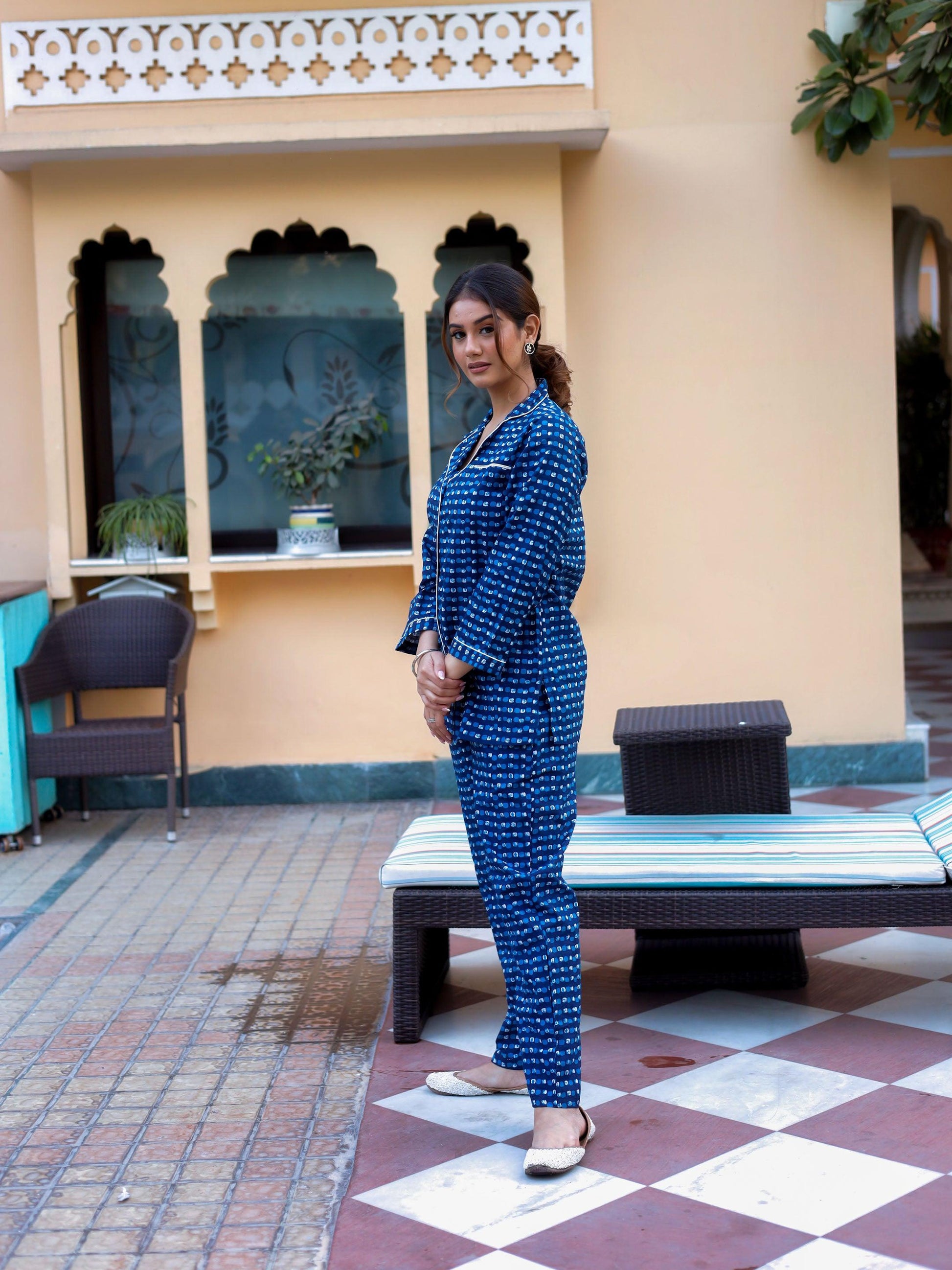 Jamal Jamaloo Blue Printed Night suit - Jamal Jamalooworld.com