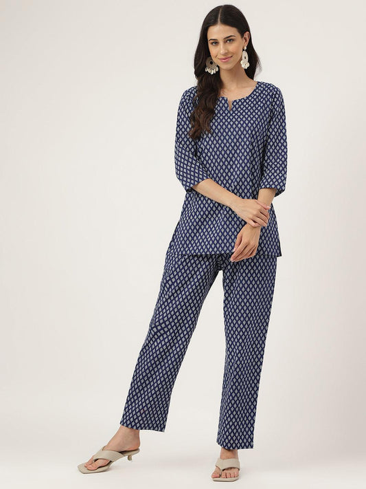 Jamal Jamaloo Blue Printed Loungewear/Nightwear - Jamal Jamaloo