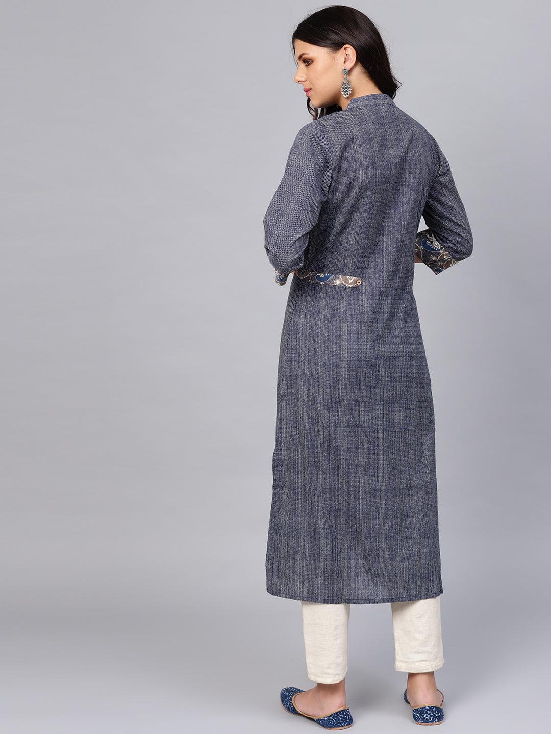 Jamal Jamaloo Blue Straight Kurta - Jamal Jamaloo