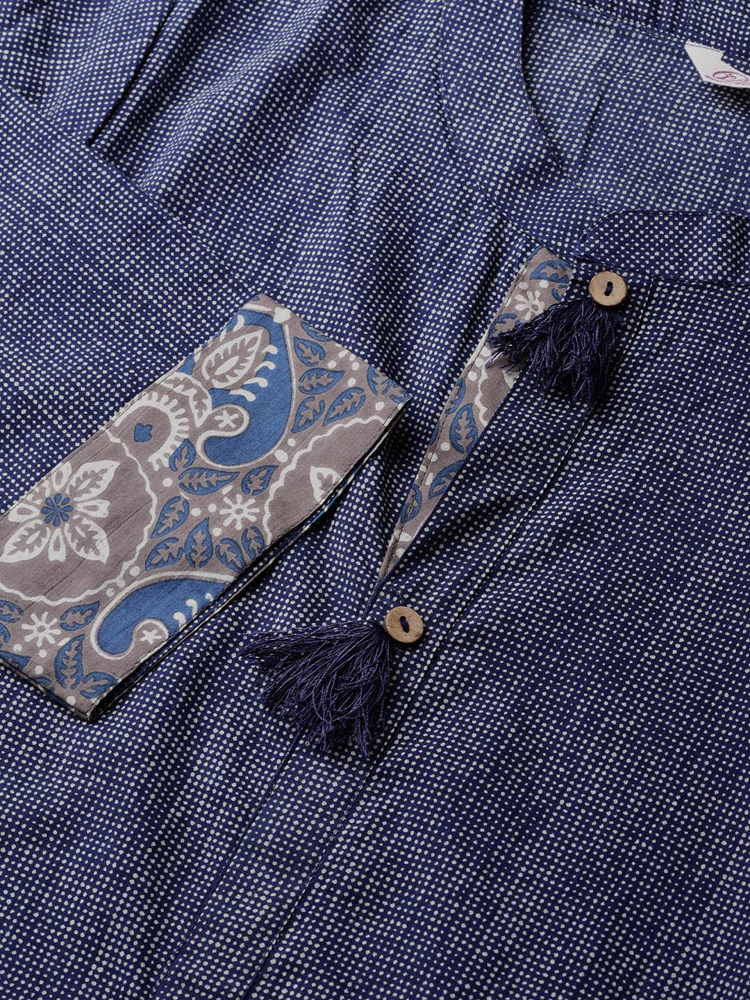 Jamal Jamaloo Blue Straight Kurta - Jamal Jamaloo
