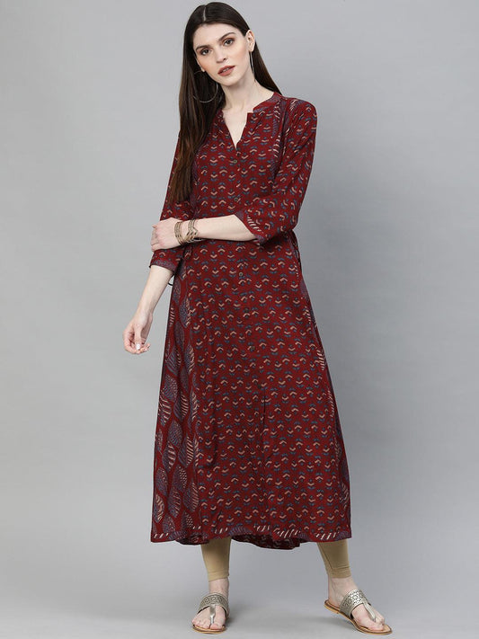 Jamal Jamaloo Maroon Rayon Kurta - Jamal Jamaloo