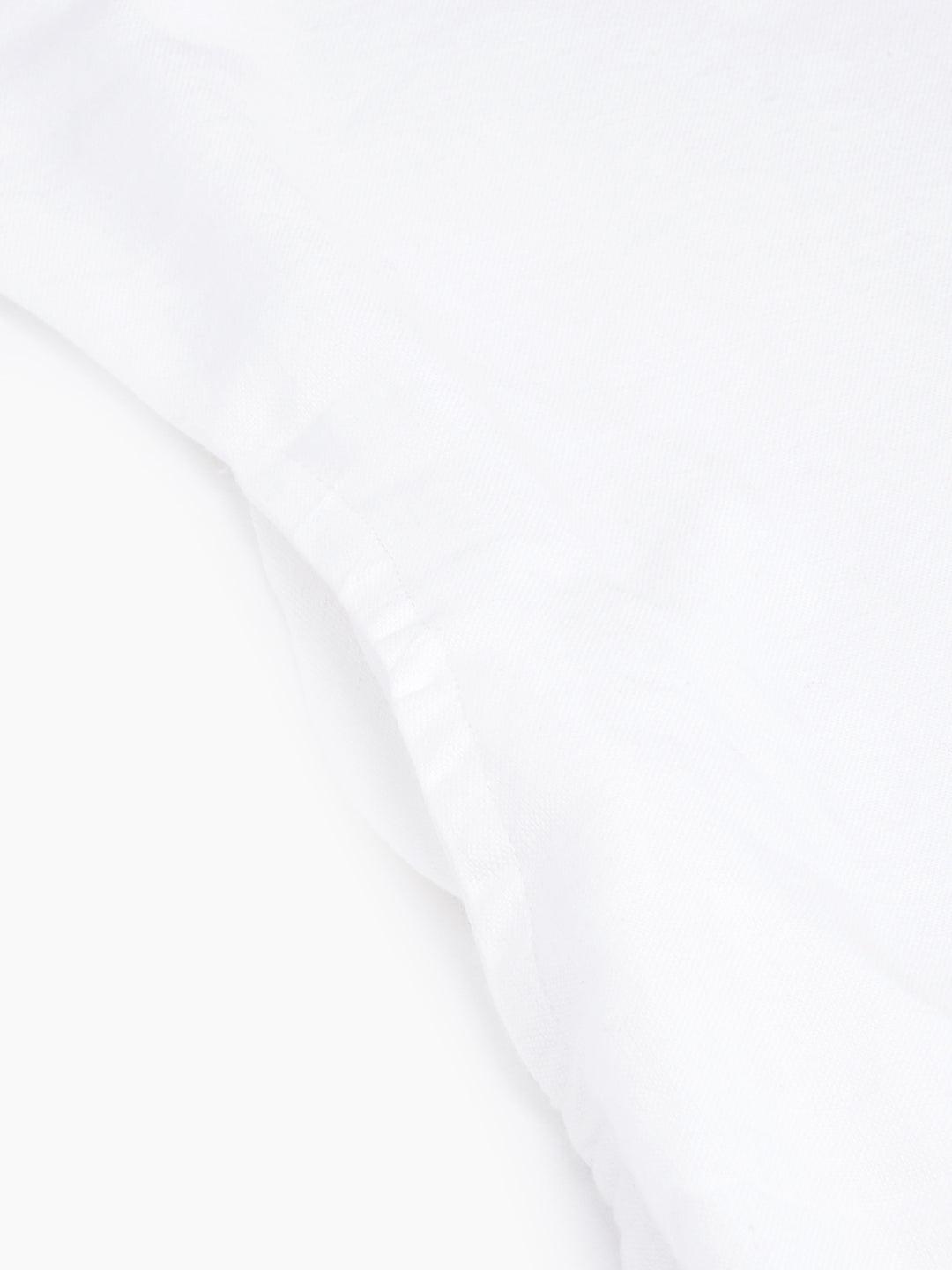 Jamal Jamaloo White Solid Pure Cotton Straight Kurta - Jamal Jamaloo