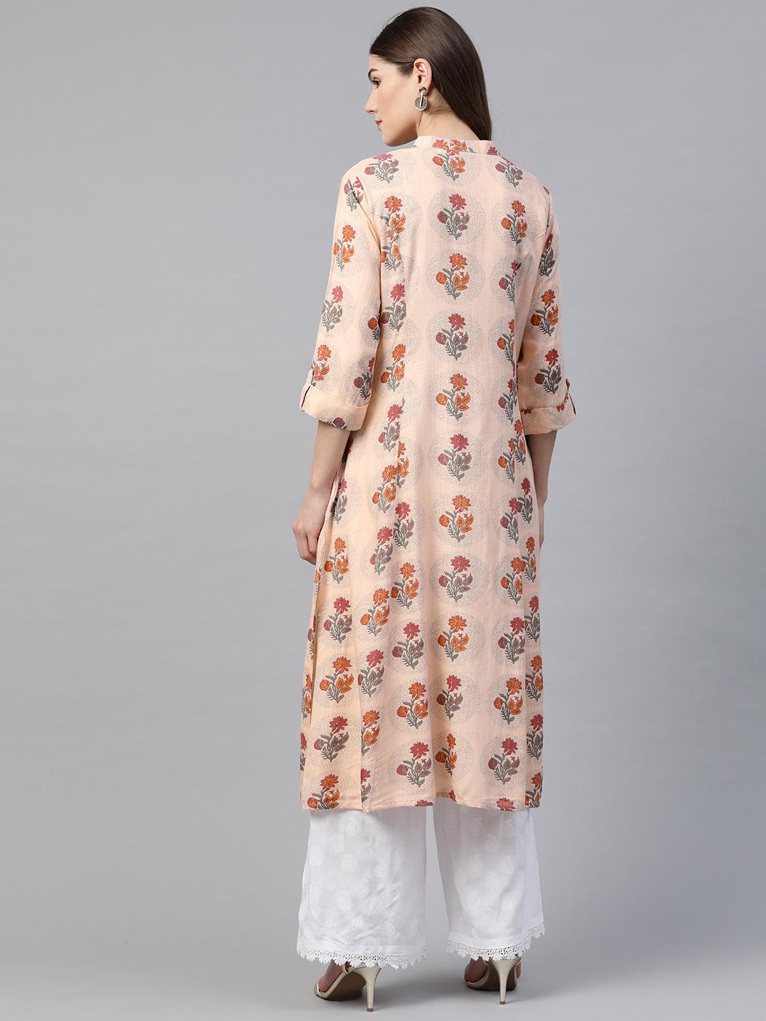 Jamal Jamaloo A-Line Pink Rayon Kurta - Jamal Jamaloo