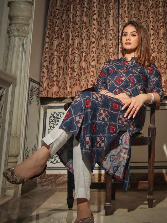 Jamal Jamaloo A-Line Printed Rayon Kurta - Jamal Jamalooworld.com