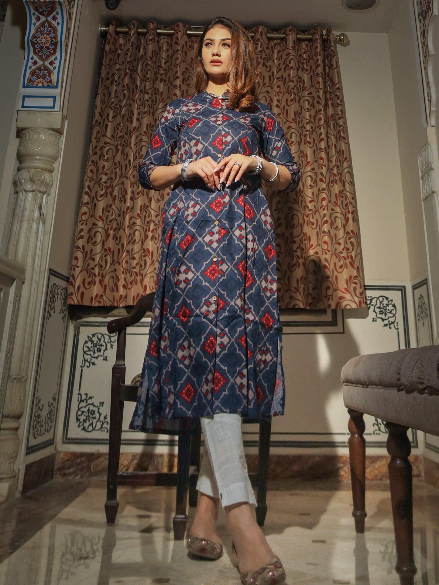 Jamal Jamaloo A-Line Printed Rayon Kurta - Jamal Jamalooworld.com