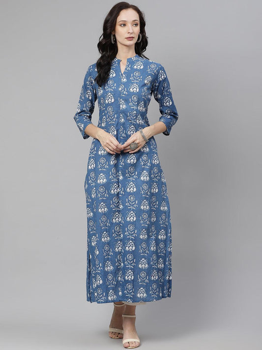 Jamal Jamaloo Blue Cotton shrug style kurta - Jamal Jamaloo