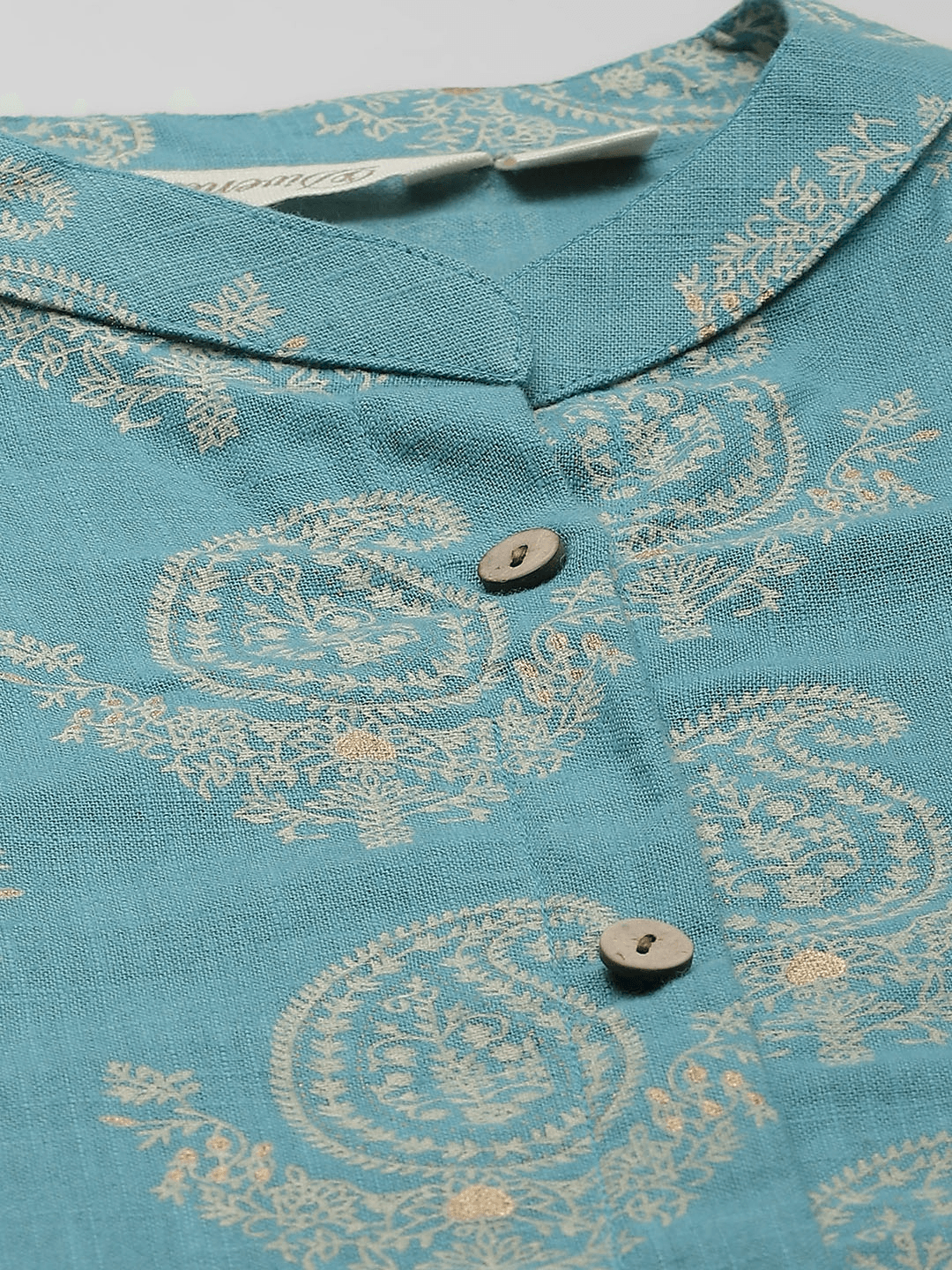 Jamal Jamaloo Sky Blue Cotton Printed Kurta - Jamal Jamaloo