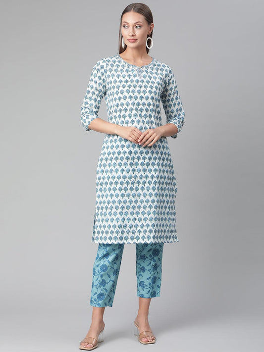 Jamal Jamaloo White Cotton Kurta Pant set - Jamal Jamaloo