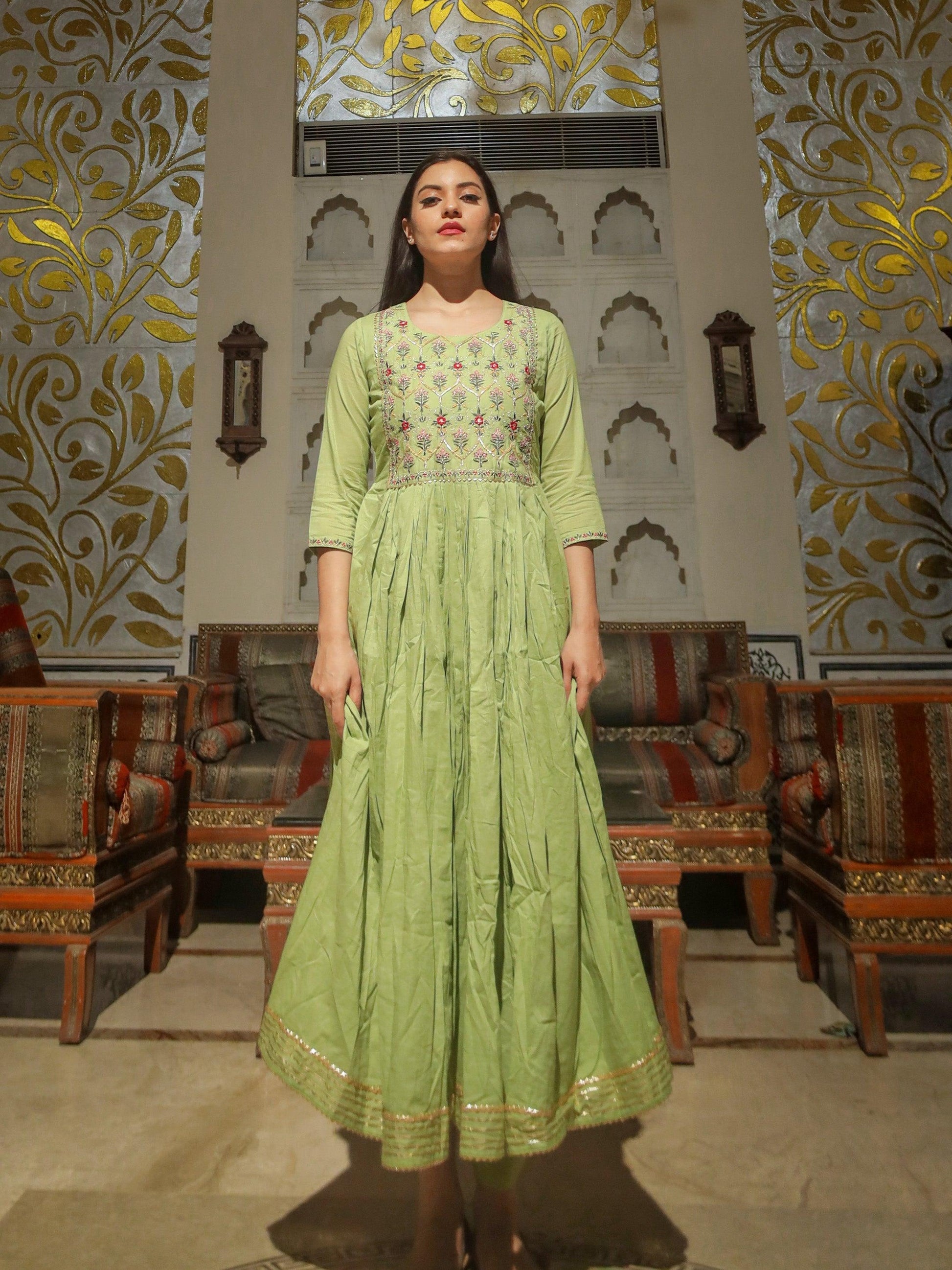 Jamal Jamaloo Green Cotton Kurta Pant Set - Jamal Jamalooworld.com