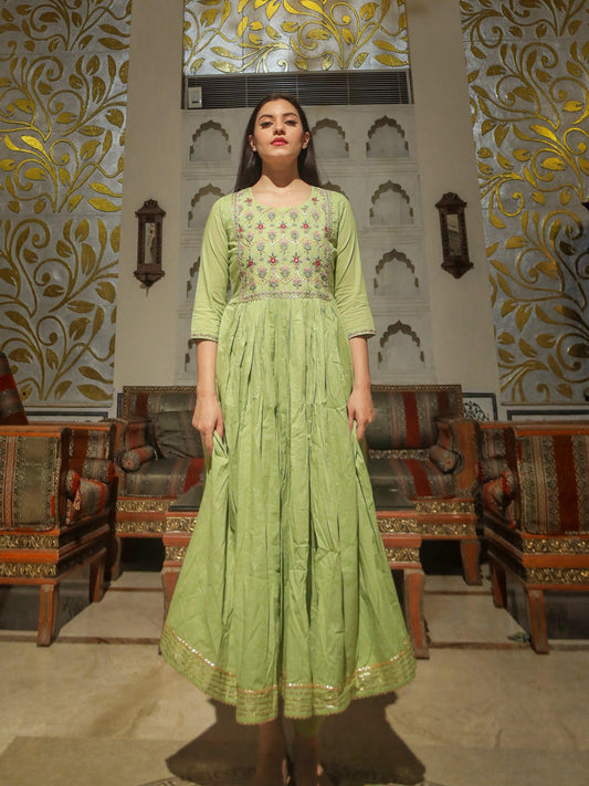 Jamal Jamaloo Green Cotton Kurta Pant Set - Jamal Jamalooworld.com