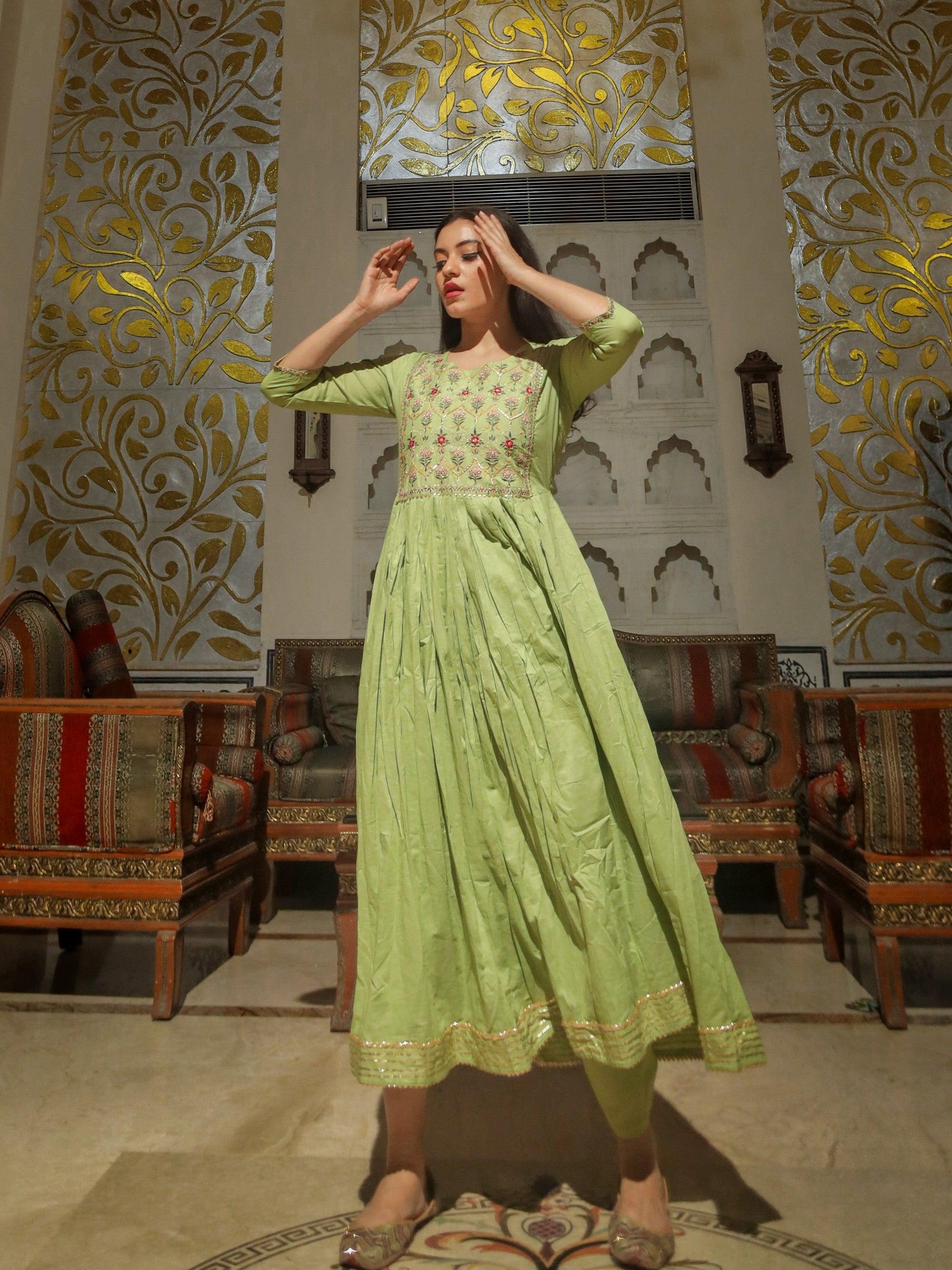 Jamal Jamaloo Green Cotton Kurta Pant Set - Jamal Jamalooworld.com