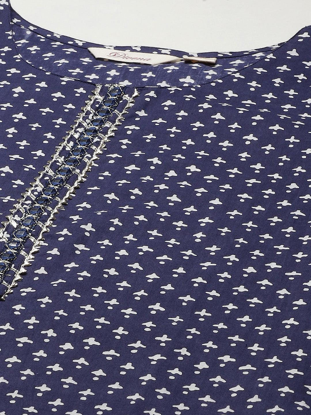 Jamal Jamaloo Indigo Cotton Straight Kurti - Jamal Jamaloo