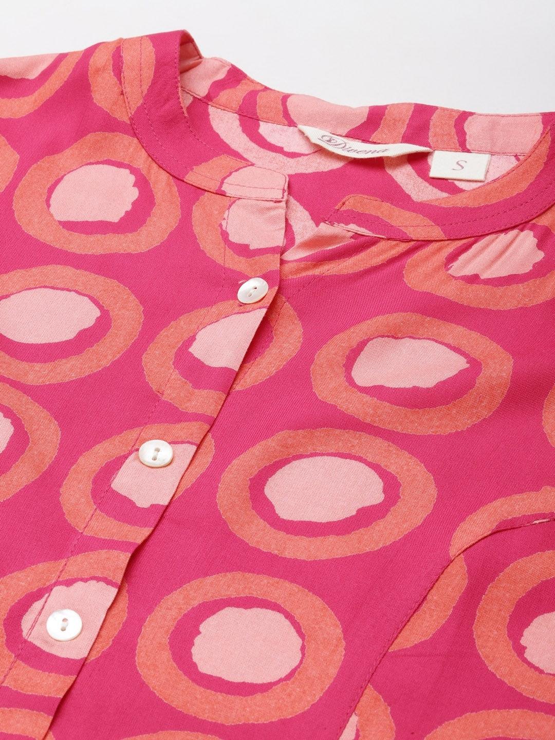 Jamal Jamaloo Pink Rayon Shirt Style Top - Jamal Jamaloo