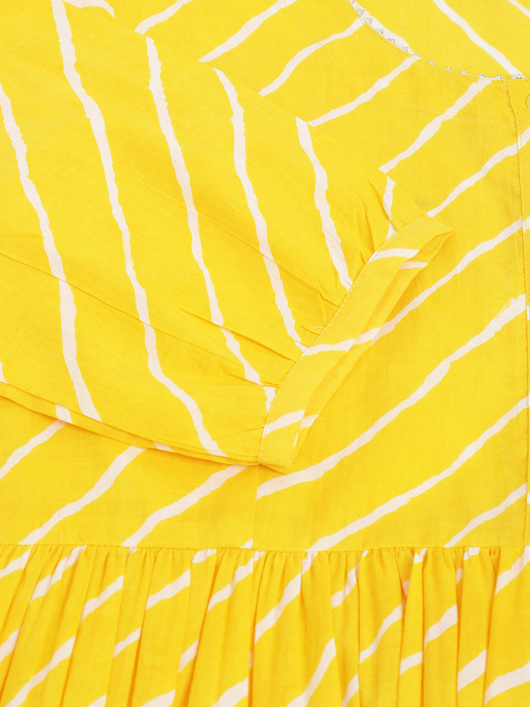 Stripe Printed Yellow Regular Cotton Top