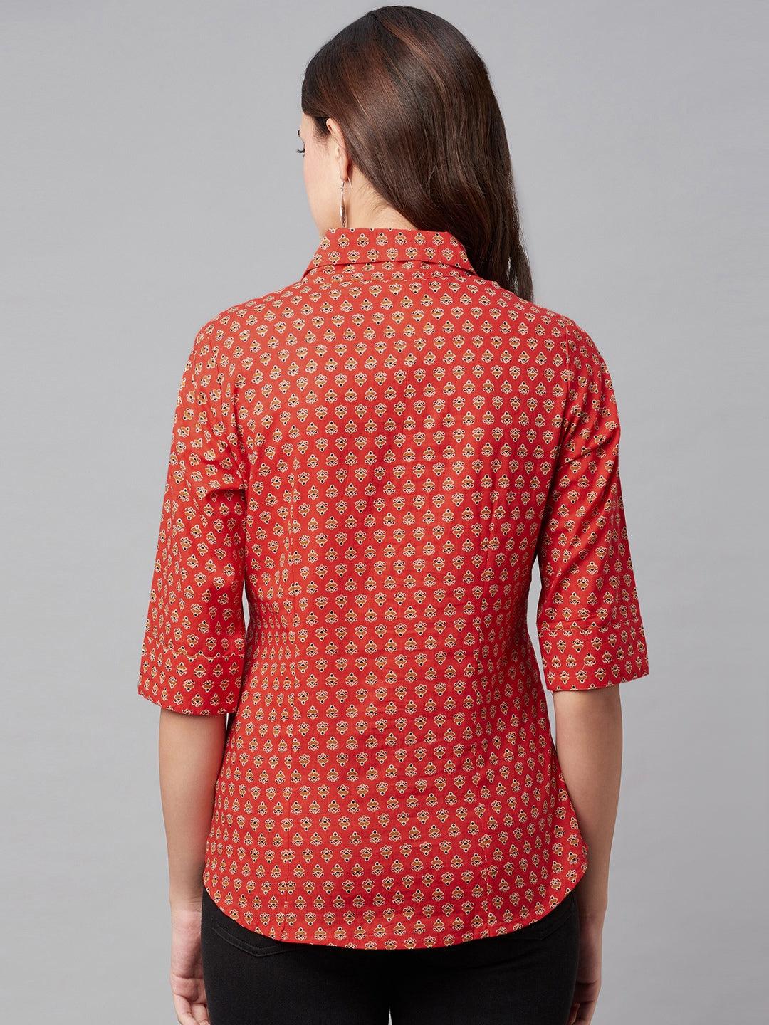Jamal Jamaloo Red Block Printed Casual Women Shirts - Jamal Jamaloo