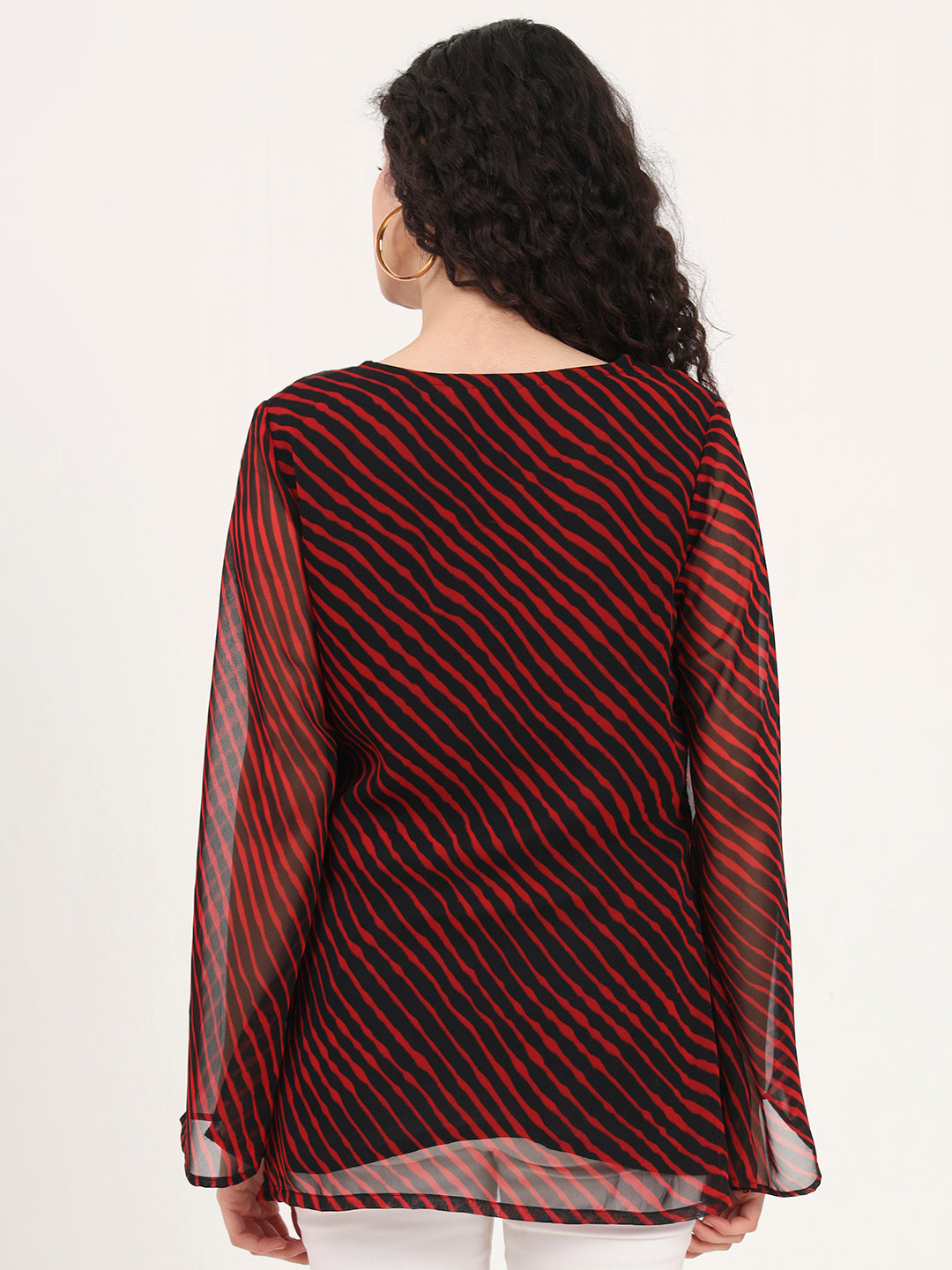 Black Leheriya Gotta Patti Work Geogratte V Neck Top