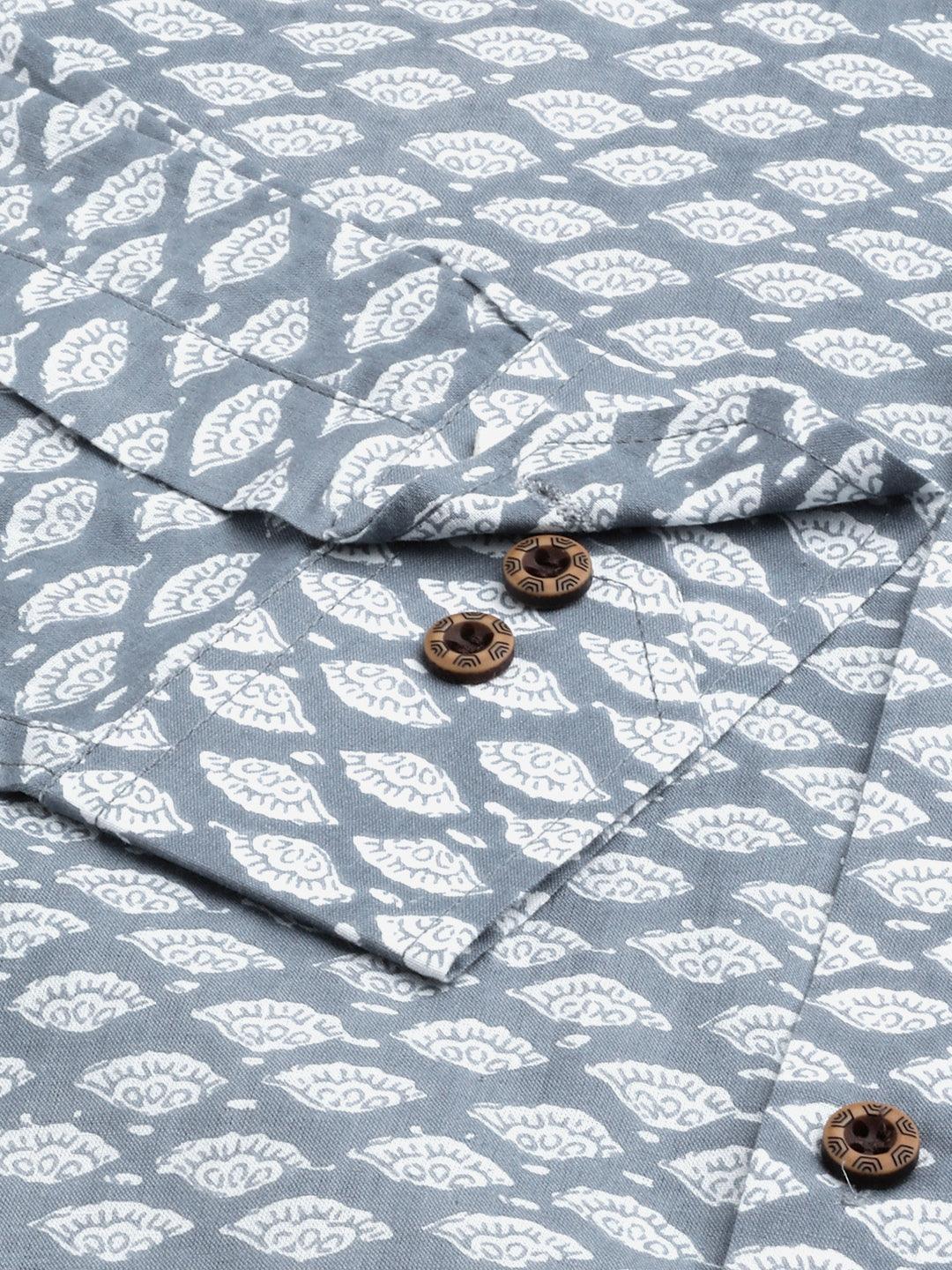 Millennial Men Grey & White  Cotton  Full Sleeve  Shirt for Men-MMF0276 - Jamal Jamalooworld.com
