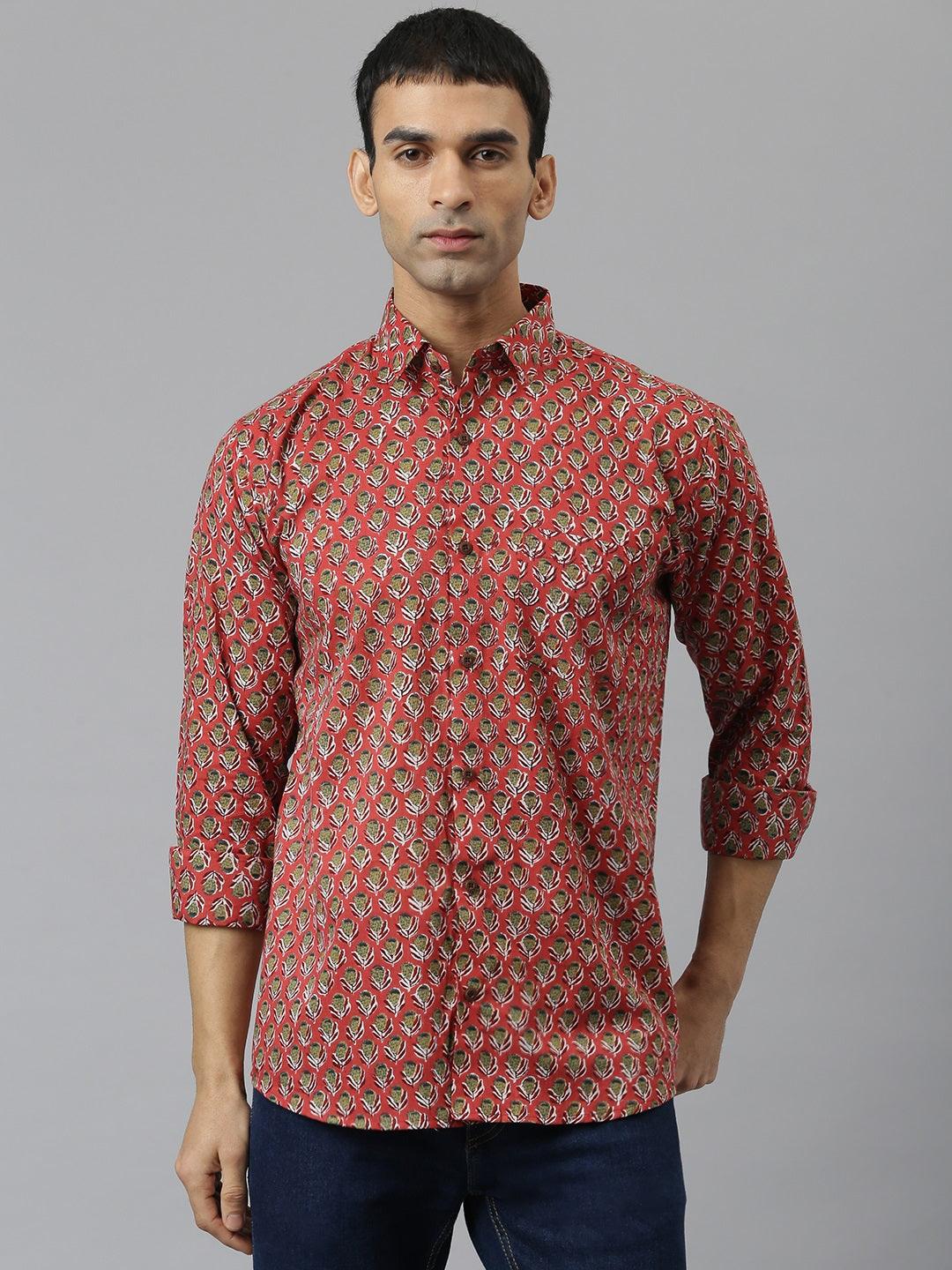Millennial Men Pink & Green Cotton  Full Sleeve  Shirt for Men-MMF0277 - Jamal Jamalooworld.com